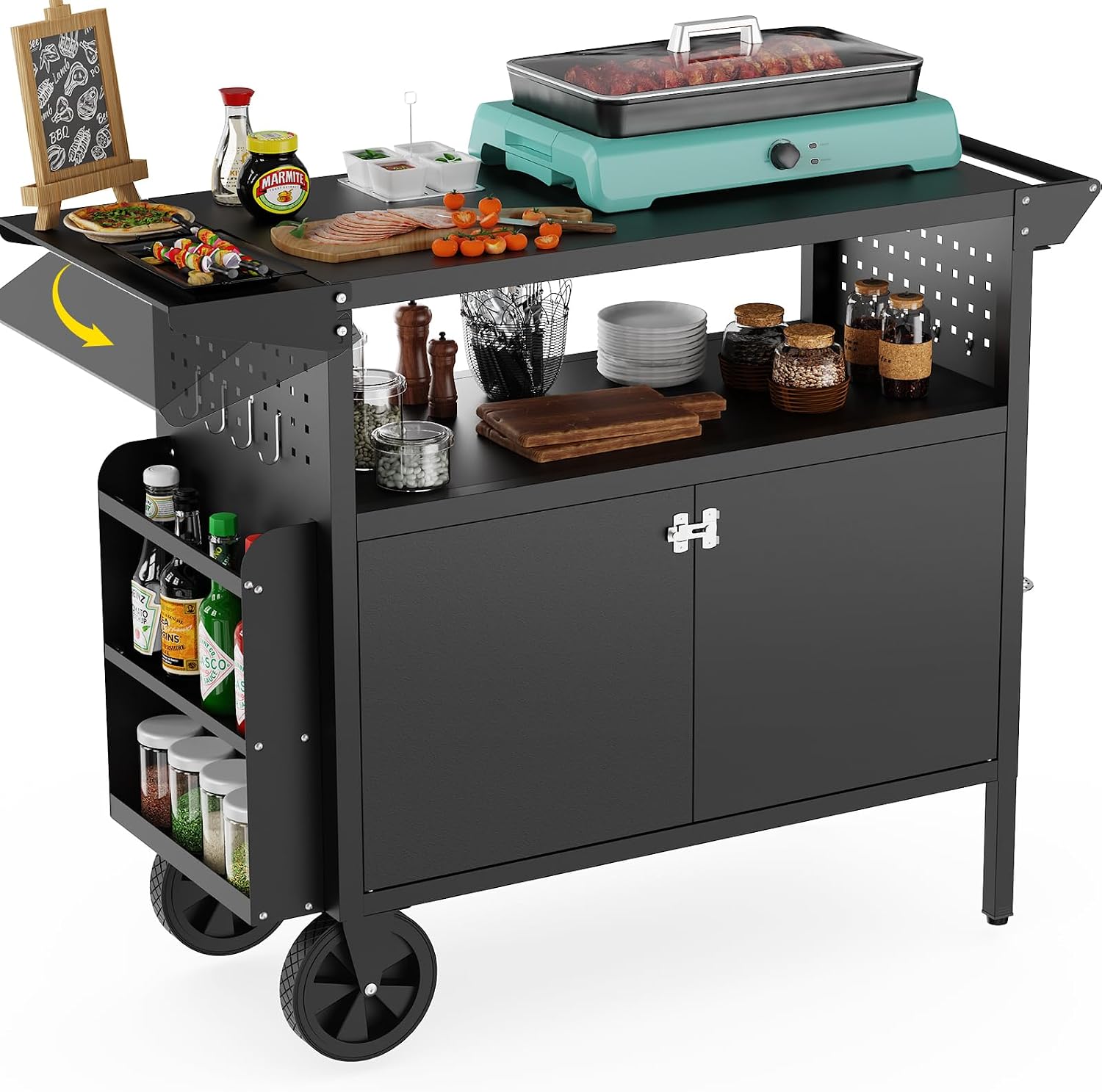Outdoor Camping Kitchen - Açık Hava Izgara Arabası Masası, Depolama