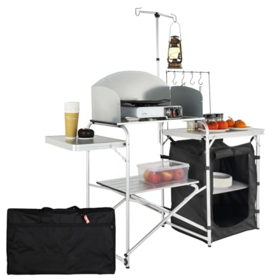 Outdoor Camping Table With Storage - Kamp Mutfak Masası, Katlanabilir Açık Hava