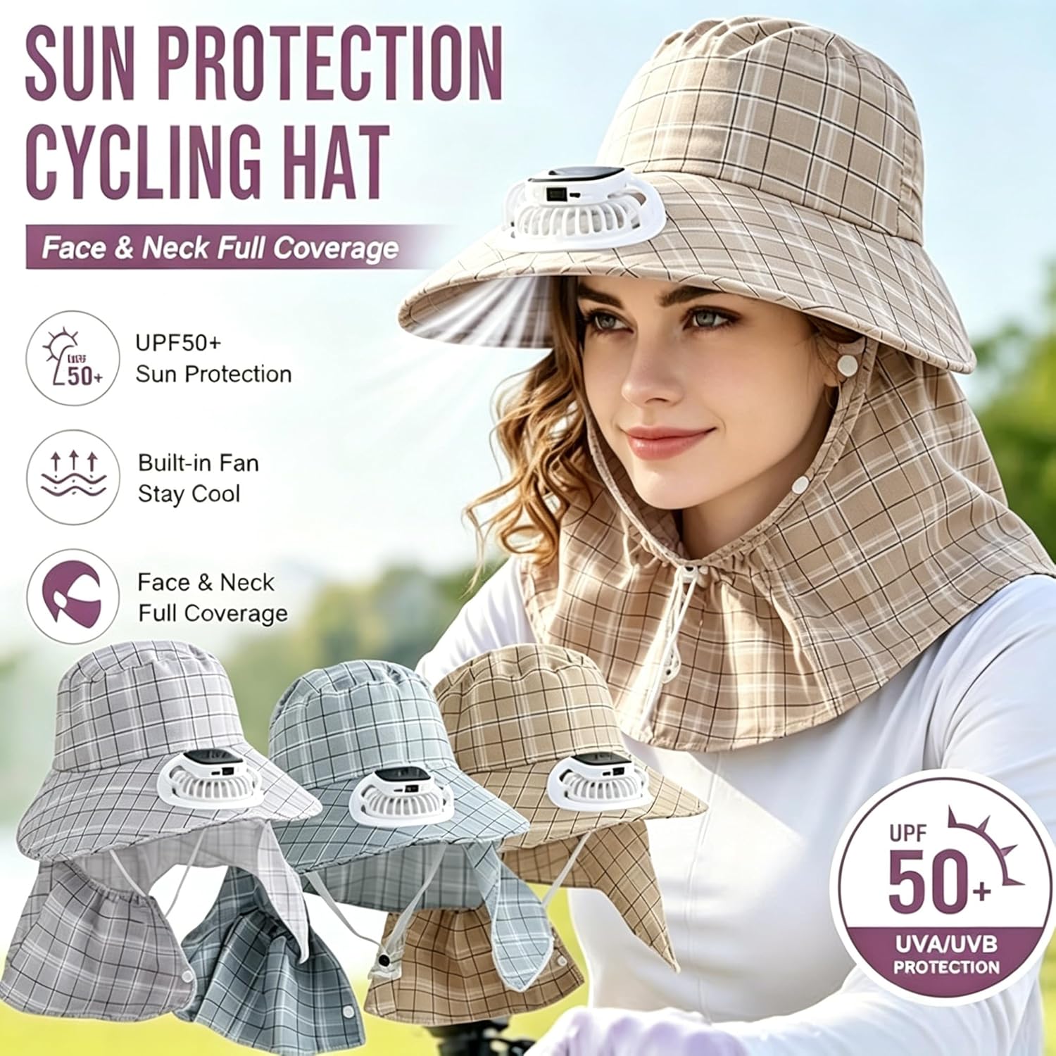 Outdoor Camping Fan - 1 Adet Güneş Enerjili Boyun Koruyucu