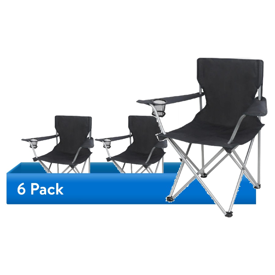 Camping Quad - 6'lı Paket Dörtlü Katlanır Kamp Sandalyesi,