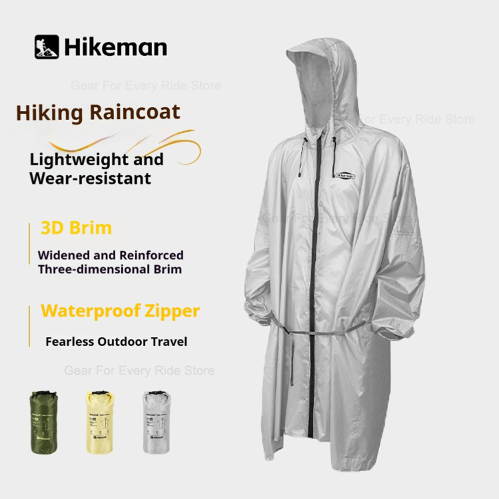 Camping Rain Poncho - Ultra hafif fermuarlı yağmurluk 210T Polyester