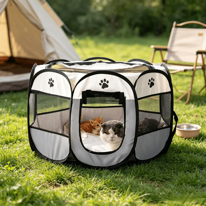 Outdoor Camping Dog Fence - Taşınabilir Katlanabilir Sekizgen Evcil Hayvan Oyun