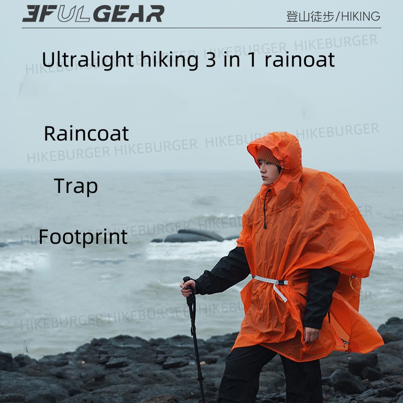 Camping Rain Poncho - 3F UL GEAR 3 In1 Yağmur