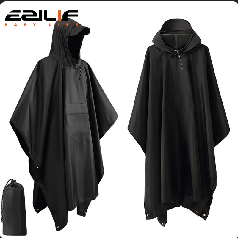 Camping Rain Poncho - 3 In 1 Açık Askeri Yağmurluk