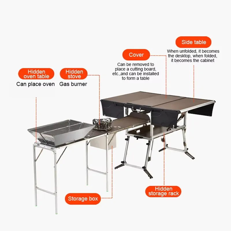 Outdoor Camping Kitchen Setup - Kamp Mutfağı İçin Pratik Mutfak Kutusu,