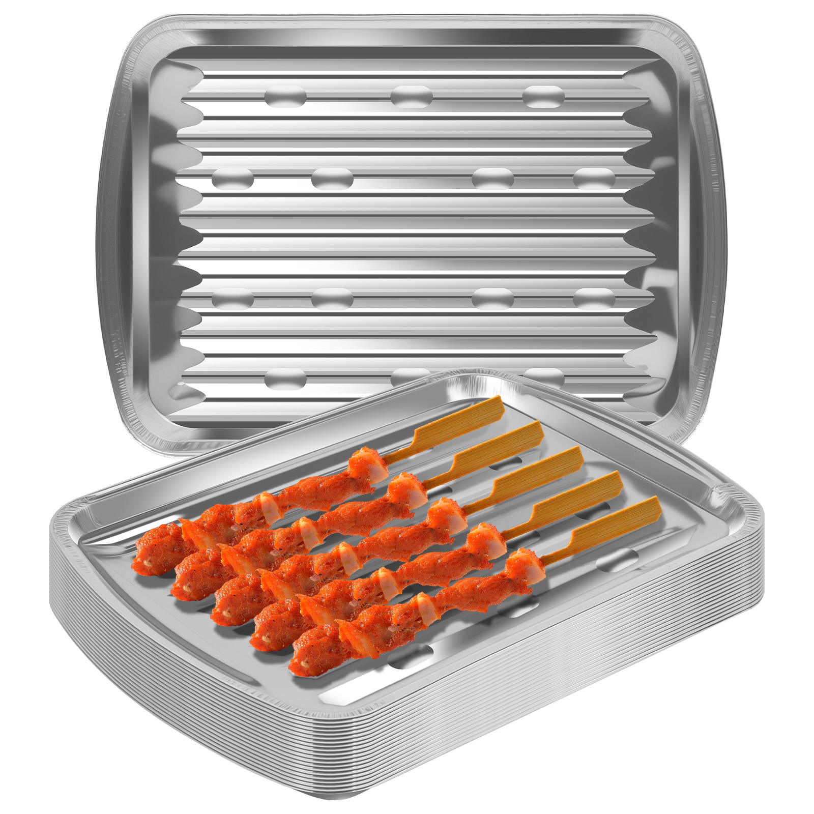 Outdoor Camping Kitchen - Alüminyum Folyo Tepsiler Yapışmaz Pişirme Tavaları