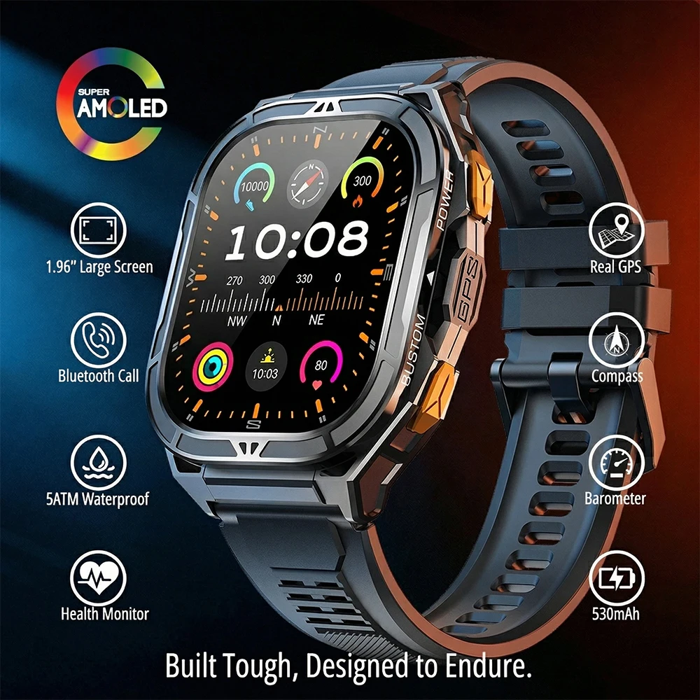 Outdoor Camping Japan - Lüks AMOLED Akıllı Saat Gerçek GPS