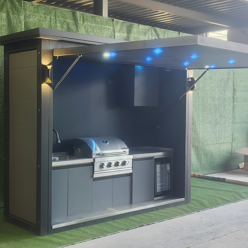 Outdoor Camping Kitchen Setup - Taşınabilir Açık Hava Mutfak Podu Su