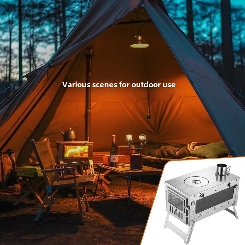430 Paslanmaz Çelik Taşınabili - Outdoor Camping Stove Wood incelemesi ve fiyatı