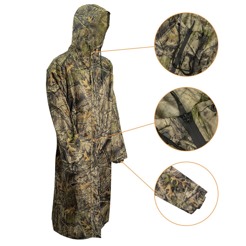 Erkekler için kamuflaj uzun ya - Camping Rain Poncho incelemesi ve fiyatı