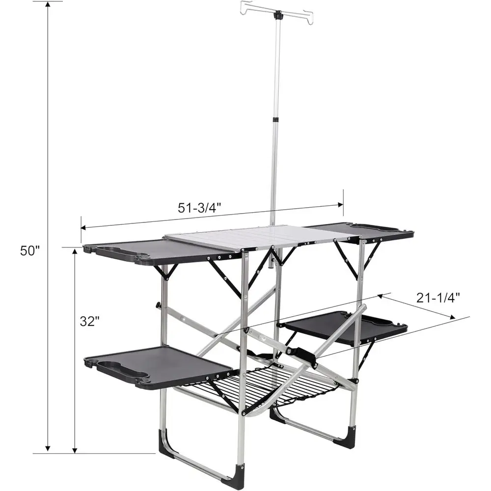 Isıya Dayanıklı Üst Yüzeyli, 4 - Outdoor Camping Table With Storage incelemesi ve fiyatı