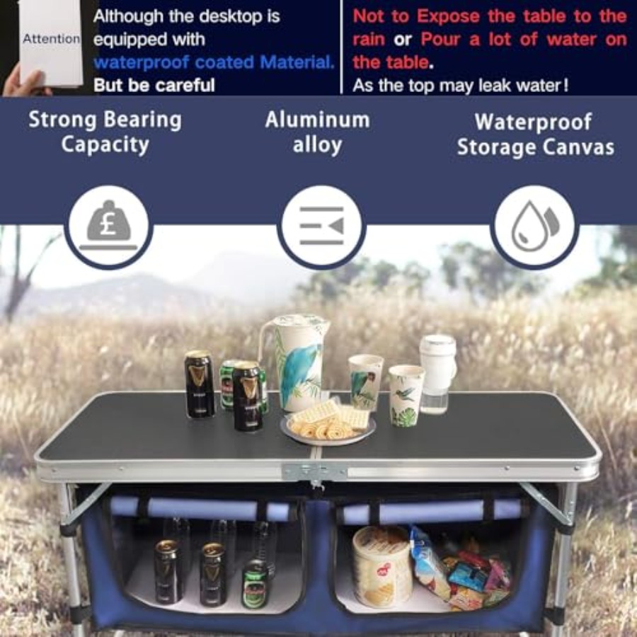 Açık Hava Katlanır Masa Alümin - Outdoor Camping Table With Storage incelemesi ve fiyatı