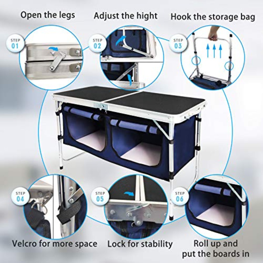 Açık Hava Katlanır Masa Alümin - Outdoor Camping Table With Storage incelemesi ve fiyatı