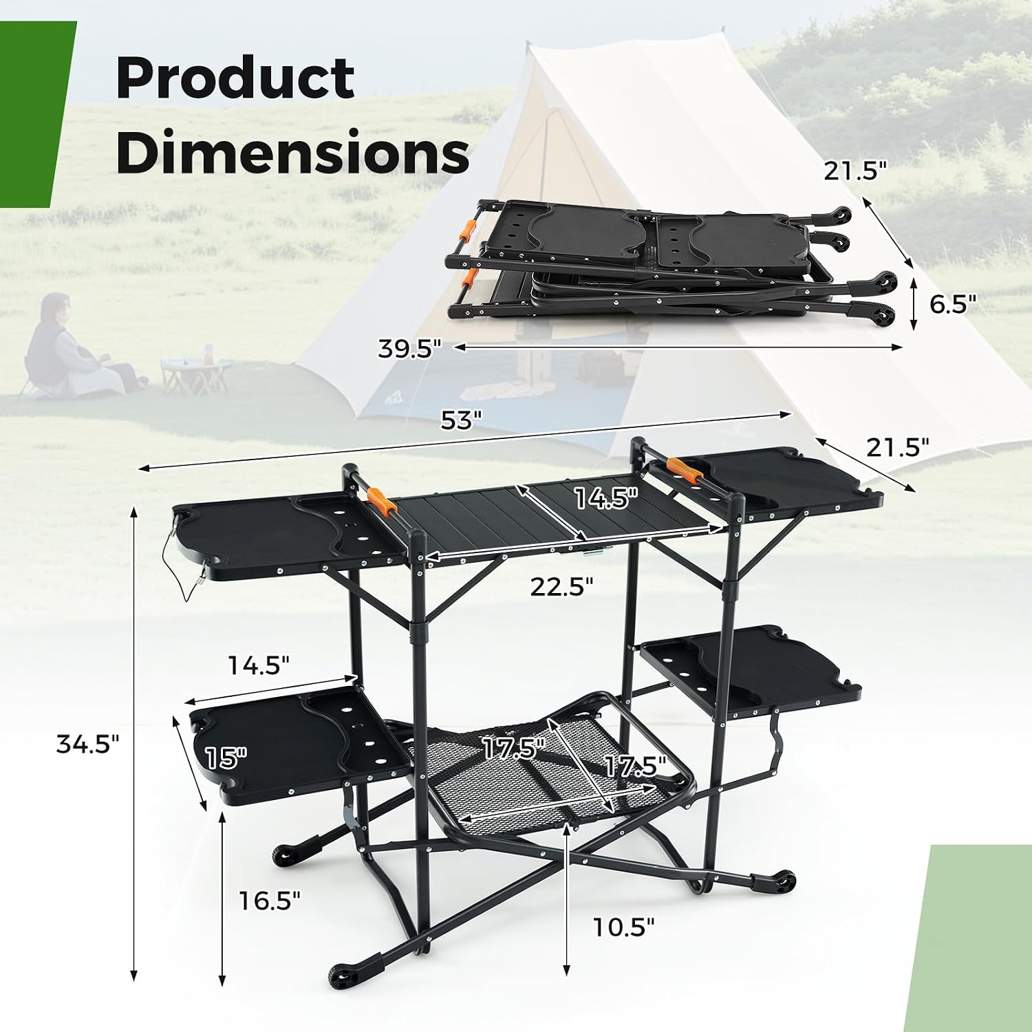 Isıya Dayanıklı Üst Yüzeyli, 4 - Outdoor Camping Kitchen Setup incelemesi ve fiyatı
