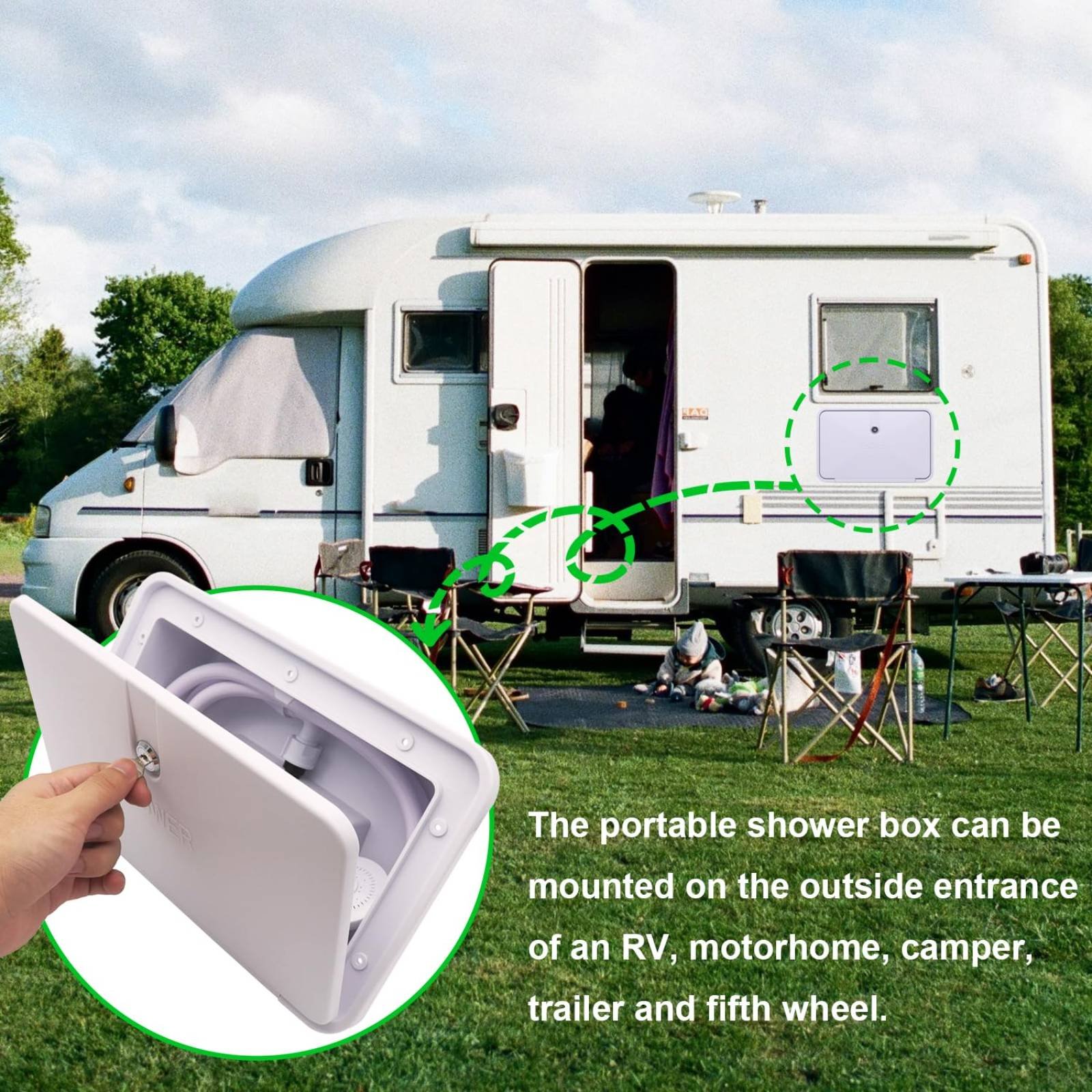 RV Dış Mekan Duş Kutusu Kompak - Outdoor Camping Gear incelemesi ve fiyatı