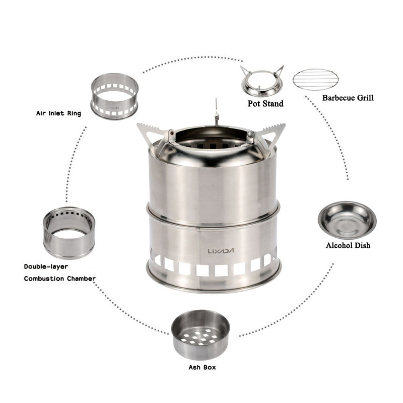 Lixada paslanmaz çelik odun so - Outdoor Camping Stove Wood incelemesi ve fiyatı