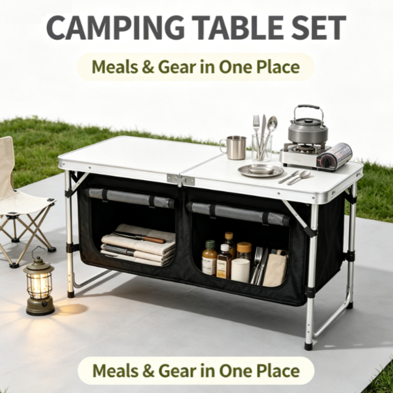 Gümüş Alüminyum Katlanabilir K - Outdoor Camping Kitchen Setup incelemesi ve fiyatı