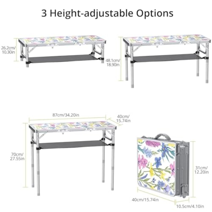 3 ft Katlanır Kamp Masası, Sak - Outdoor Camping Table With Storage incelemesi ve fiyatı