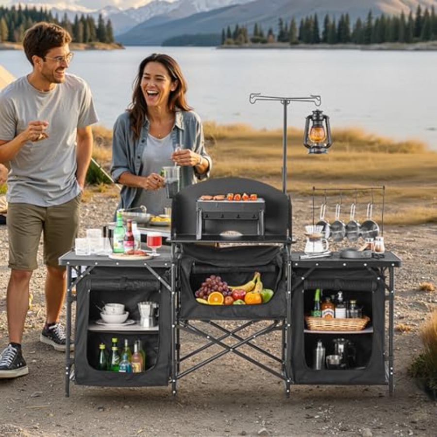 Kamp Mutfak Masası, Açık Hava  - Outdoor Camping Table With Storage incelemesi ve fiyatı